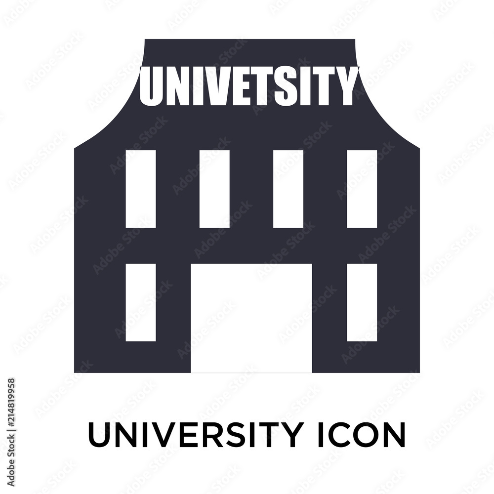 Wall mural University icon vector sign and symbol isolated on white background, University logo concept