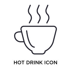 Hot drink icon vector sign and symbol isolated on white background, Hot drink logo concept