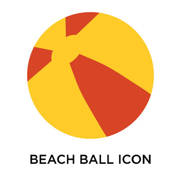 Beach ball icon vector sign and symbol isolated on white background, Beach ball logo concept