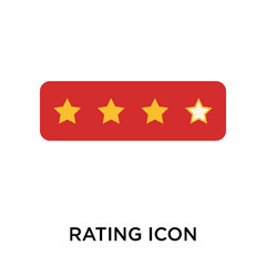 Rating icon vector sign and symbol isolated on white background, Rating logo concept