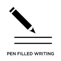 Pen filled writing tool icon vector sign and symbol isolated on white background, Pen filled writing tool logo concept