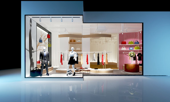 3d render of fashion store