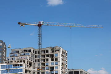 building tower crane summer sky