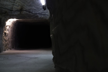 dark underground corridor