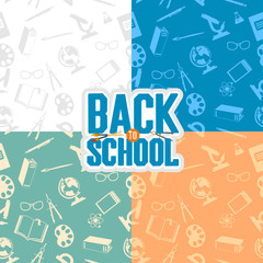 Back to school seamless patterns