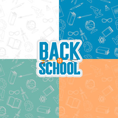 Back to school seamless patterns