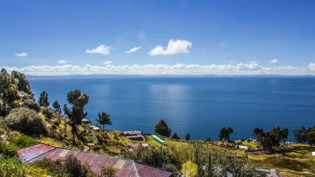 Lake Titicaca, Andean Mountain, Peru and Bolivia, Nature, South America, Time Lapse, 4k

