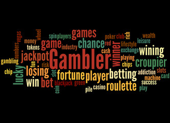 Gambler gambling word cloud concept 4