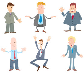 funny businessmen cartoon characters set