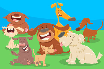 Fototapeta premium cute dogs cartoon characters group