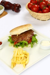 Hamburger closeup detail