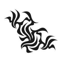 Ornamental abstract ink shape. Simple tattoo. Tribal sign. 