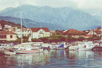 Yacht Porto Montenegro. Marina of Tivat in Montenegro