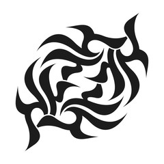 Ornamental abstract ink shape. Simple tattoo. Tribal sign. 