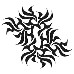 Ornamental abstract ink shape. Simple tattoo. Tribal sign. 