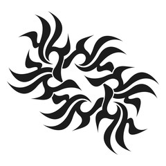 Ornamental abstract ink shape. Simple tattoo. Tribal sign. 