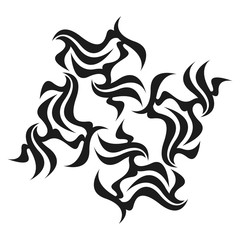 Obraz premium Ornamental abstract ink shape. Simple tattoo. Tribal sign. 