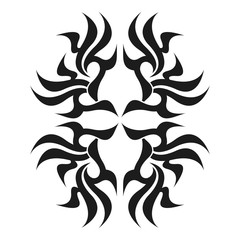 Ornamental abstract ink shape. Simple tattoo. Tribal sign. 