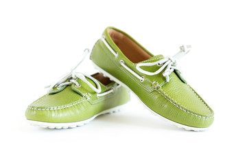 modern style green moccasin
