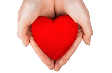Closeup of a Woman Holding a Heart