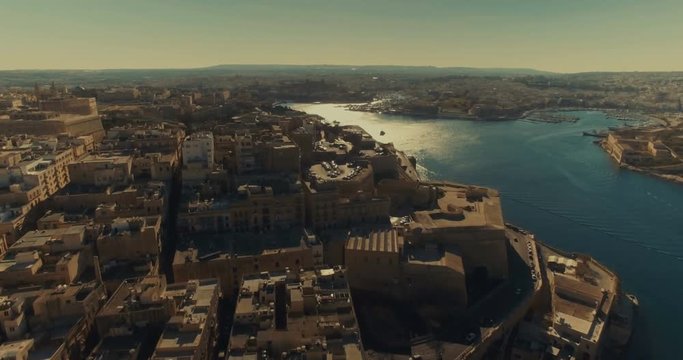 High Aerial Shot over a European Country in the Mediterranean
