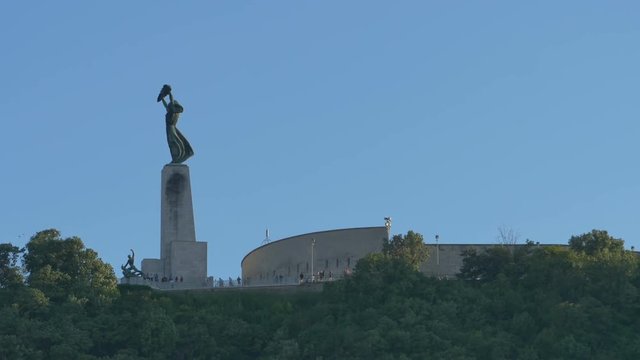 View of Liberty statue monument in Budapest, Hungary.