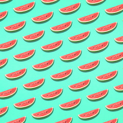 Seamless of color watermelon on pastel color background.Food,fruit and holiday concepts