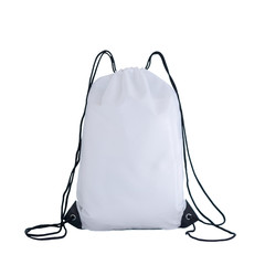 White drawstring pack template, bag for sport shoes isolated on white