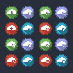 Cloud computing flat icons