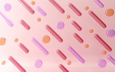 Glass chamfer cylinder, Geometrical figures, abstract background in minimalism, 3d render