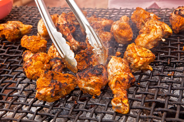 Chicken Cooking on Grill