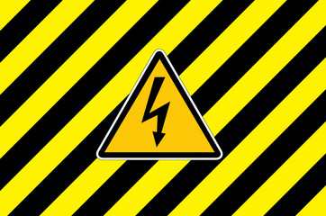 warning stripes with voltage label