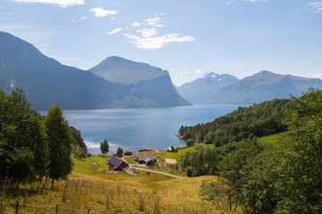 Viewpoint Hatlentorvika over the Romsdalsfjord in Norway