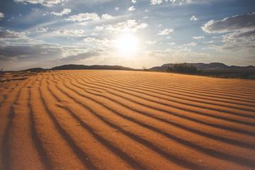 Panoramic landscape photo views over the kalahari region in South Africa