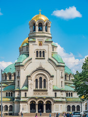Fototapeta na wymiar Alexander Nevsky cathedral in Sofia, Bulgaria on a sunny day.