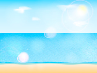 Sea beach background. Vector illustration