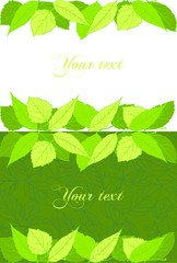a card with a frame of leaves of trees and with the text in the middle