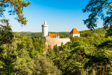 Medieval gothic castle Kokorin, Kokorinsko protected landscape area in Czech Republic