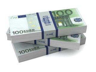 euro money bills 3d illustration