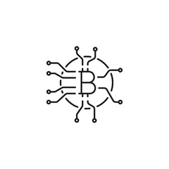 Fototapeta premium line bitcoin illustration on white background