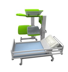 3d illustration of babybloom with medical bed