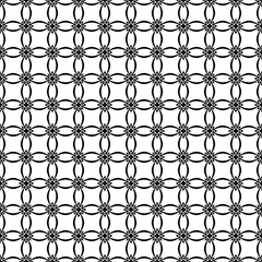 Monochrome Geometric Seamless Pattern. Black and white style pattern. Geometric flower