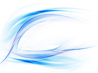 Abstract blue background, abstract lines twisting into beautiful bends