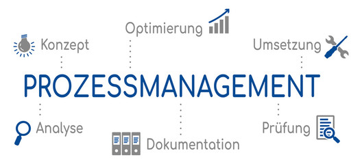 Infografik Prozessmanagement Blau