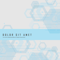 Structure pattern with connected hexagons, lines and dots