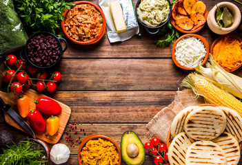 Preparing the typical breakfast of Venezuelan and Colombian cuisine