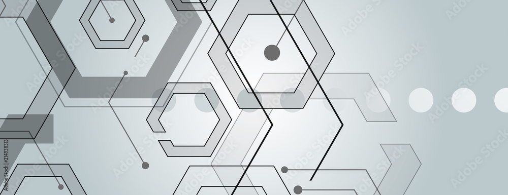 Poster Abstract geometric background with gexagon shapes