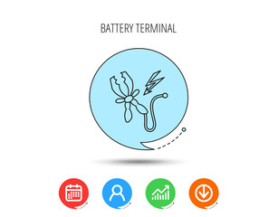 Terminal electrical icon. Charging the battery.