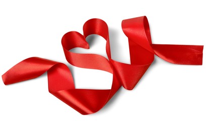 Heart-Shaped Red Ribbon