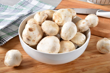 Bowl of fresh mushrooms